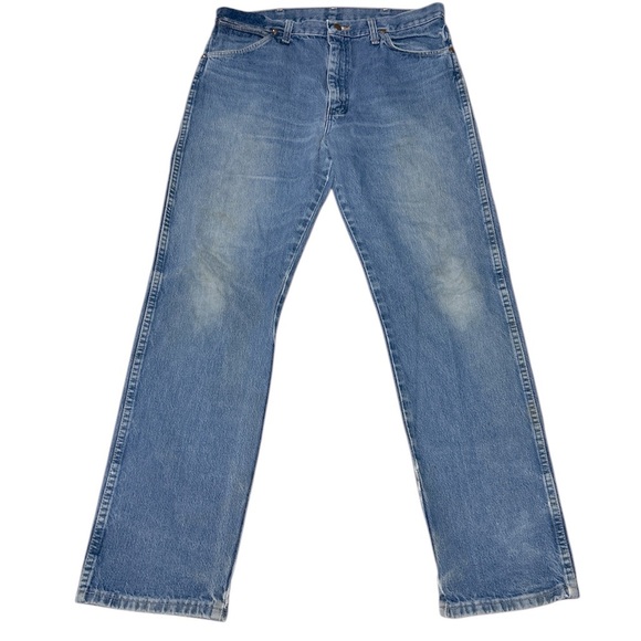 Vintage 90's Distressed Wrangler Cowboy Cut Dad Jeans Size 35 x 32 - Picture 2 of 6